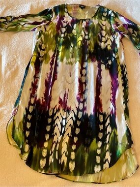 Wilfred Multicolor Watercolor-Print Tunic